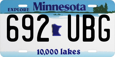 MN license plate 692UBG