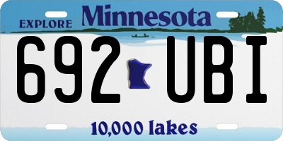 MN license plate 692UBI