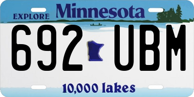 MN license plate 692UBM