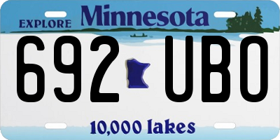 MN license plate 692UBO