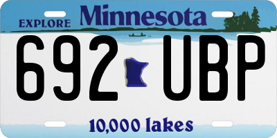 MN license plate 692UBP