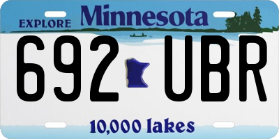 MN license plate 692UBR