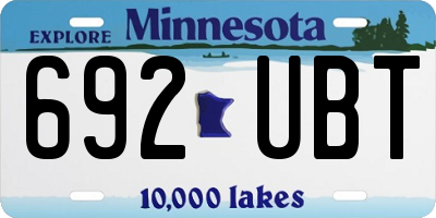 MN license plate 692UBT