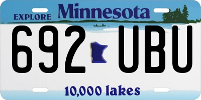 MN license plate 692UBU