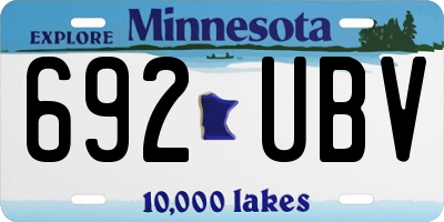 MN license plate 692UBV