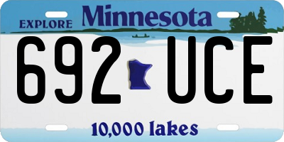 MN license plate 692UCE