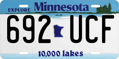 MN license plate 692UCF