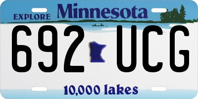 MN license plate 692UCG