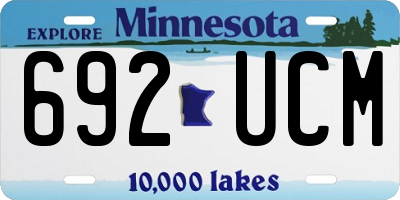 MN license plate 692UCM