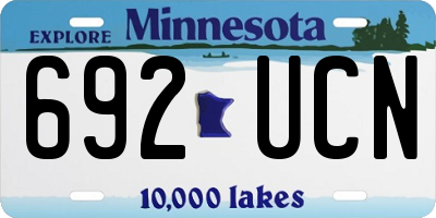 MN license plate 692UCN