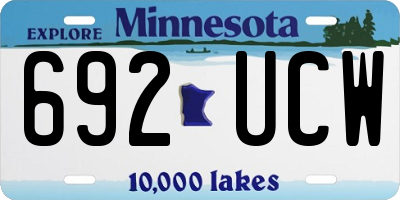 MN license plate 692UCW