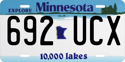 MN license plate 692UCX