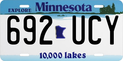 MN license plate 692UCY