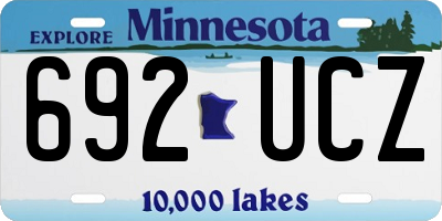 MN license plate 692UCZ