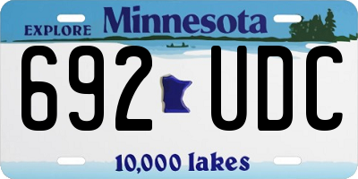 MN license plate 692UDC