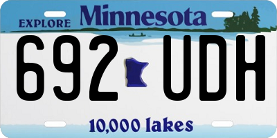 MN license plate 692UDH