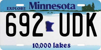 MN license plate 692UDK