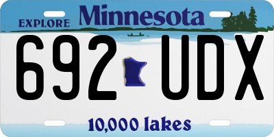 MN license plate 692UDX