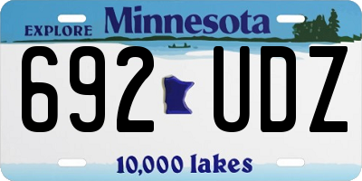 MN license plate 692UDZ