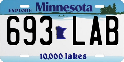 MN license plate 693LAB