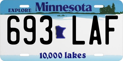 MN license plate 693LAF