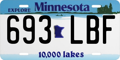 MN license plate 693LBF