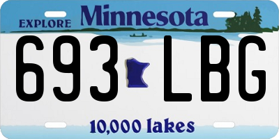 MN license plate 693LBG