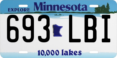 MN license plate 693LBI