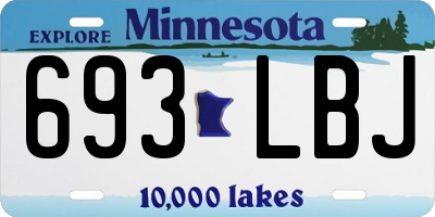 MN license plate 693LBJ