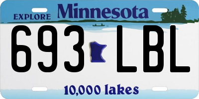 MN license plate 693LBL