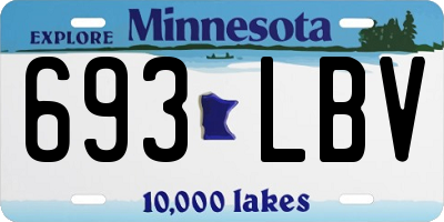 MN license plate 693LBV