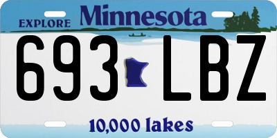 MN license plate 693LBZ