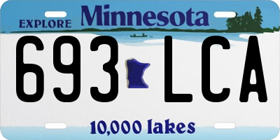 MN license plate 693LCA