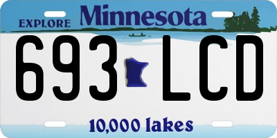 MN license plate 693LCD