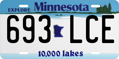 MN license plate 693LCE