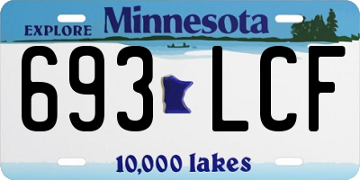 MN license plate 693LCF