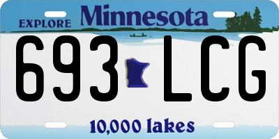 MN license plate 693LCG