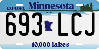 MN license plate 693LCJ