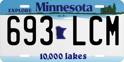 MN license plate 693LCM