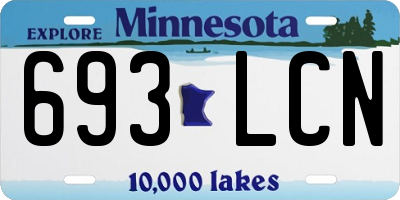 MN license plate 693LCN