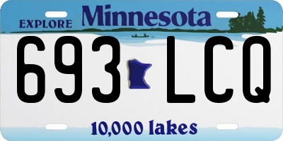 MN license plate 693LCQ