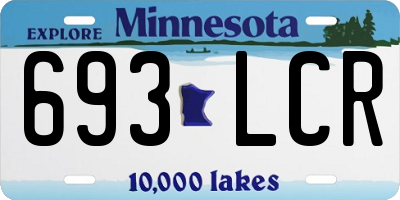MN license plate 693LCR