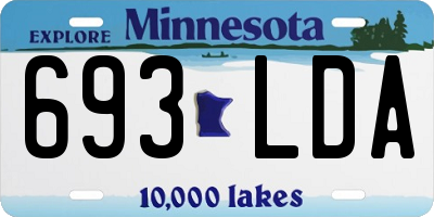 MN license plate 693LDA