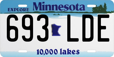 MN license plate 693LDE