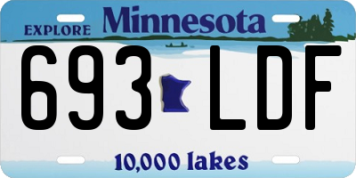 MN license plate 693LDF