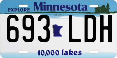 MN license plate 693LDH