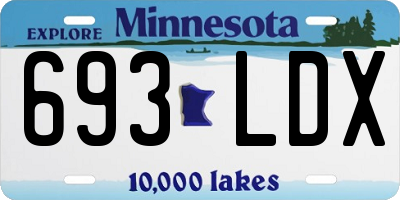 MN license plate 693LDX