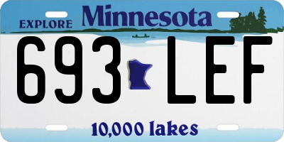 MN license plate 693LEF