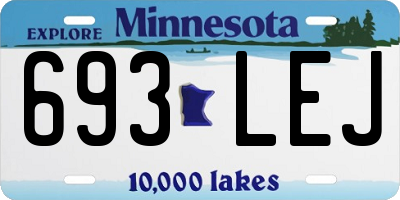 MN license plate 693LEJ