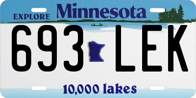 MN license plate 693LEK